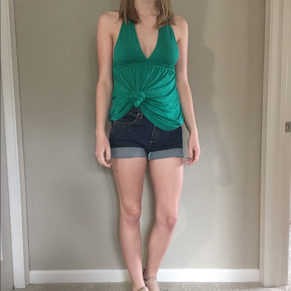 Halter criss-cross tank top